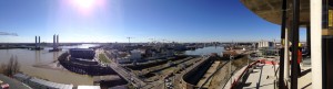 Vue panoramique du toit de la Cité des civilisations du vin